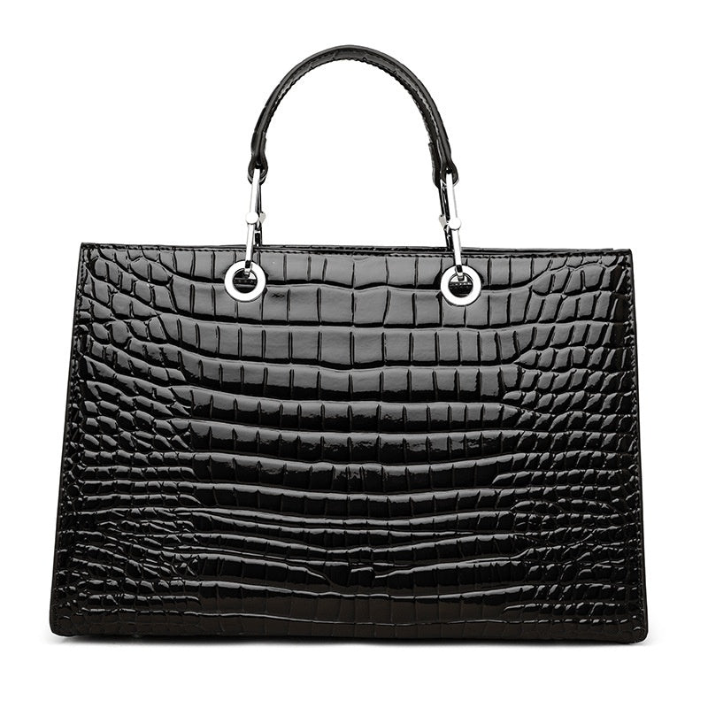 Cowhide Bag Women's Large Capacity crocodile skin Genuine Leather Handbag shoulder chain strap bag Tote