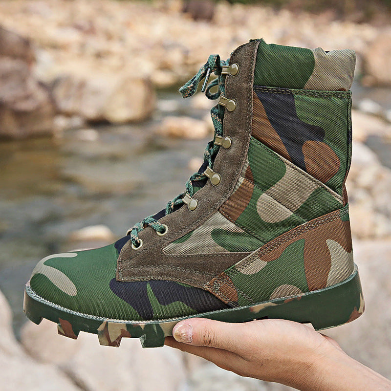 Sturdy latest Tactical Combat Boots High Top Tactical Desert Boots Outdoor Training Non Slip Wear Resistant Hiking Boots