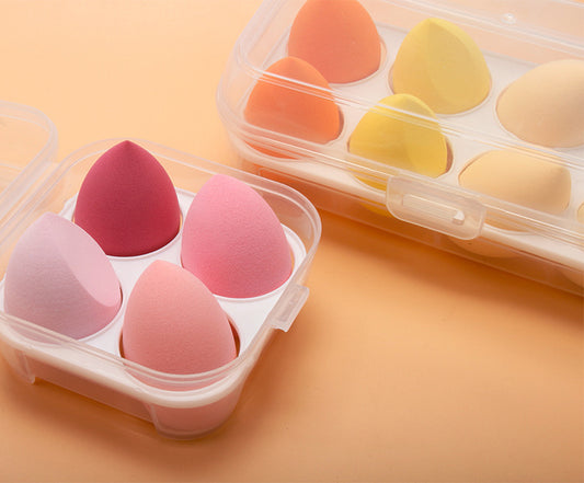 Organic vegan Beauty blends Egg sponges box - water Drop Diagonal Cut Box Set with case - 4/8PCS Set Premium Makeup Foundation Blender Sponge Puff Cosmetic Beauty Eggs Box - Free UK USA deliveries available ; LINK IN BIO