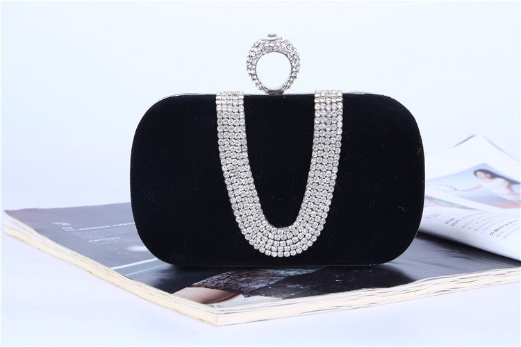 Diamond Evening Bag Velvet Clutch Bridal Dress Bag Ladies Evening Bag