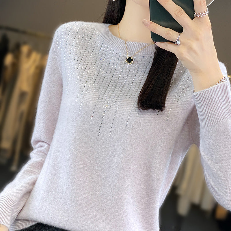 Stunning ❤️ Women Fashion Merino Wool rhinestones Cardigan Sweater Cashmere Knitted Jumper Dress TOP shirt - Best Christmas gift