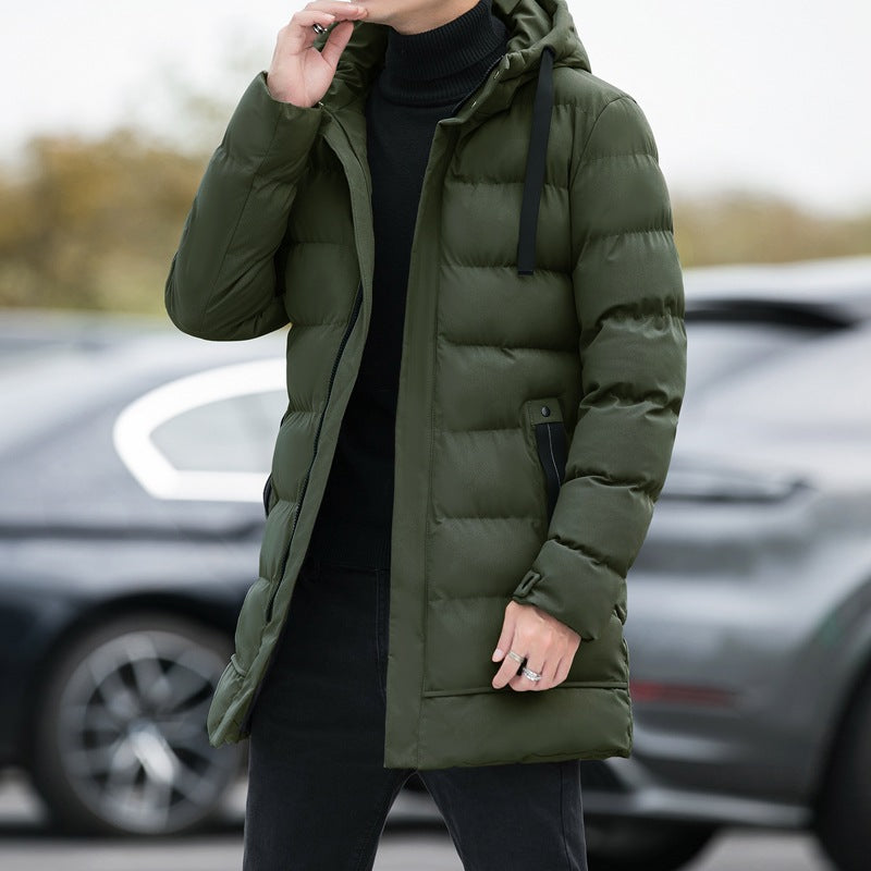 Men’s Trending Fashion Long Hooded Jacket - Mountaineers wear - cosy warm Mens Winter Warm Windproof Coat Fashion Solid Colour Winter Snow Outdoor clothes - Christmas sale