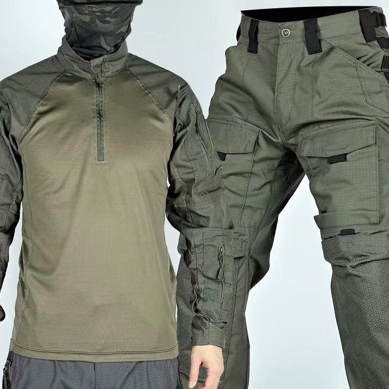 Mens Combat Waterproof Warm Hooded Jacket Outdoor Tactical Coat PANT Snow Suit Training Wear - Hiking Hunting Fishing Mountaineering combat Tracksuit- Camouflage Suit Men's Frog Clothing Long Sleeve