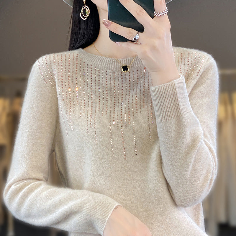 Stunning ❤️ Women Fashion Merino Wool rhinestones Cardigan Sweater Cashmere Knitted Jumper Dress TOP shirt - Best Christmas gift